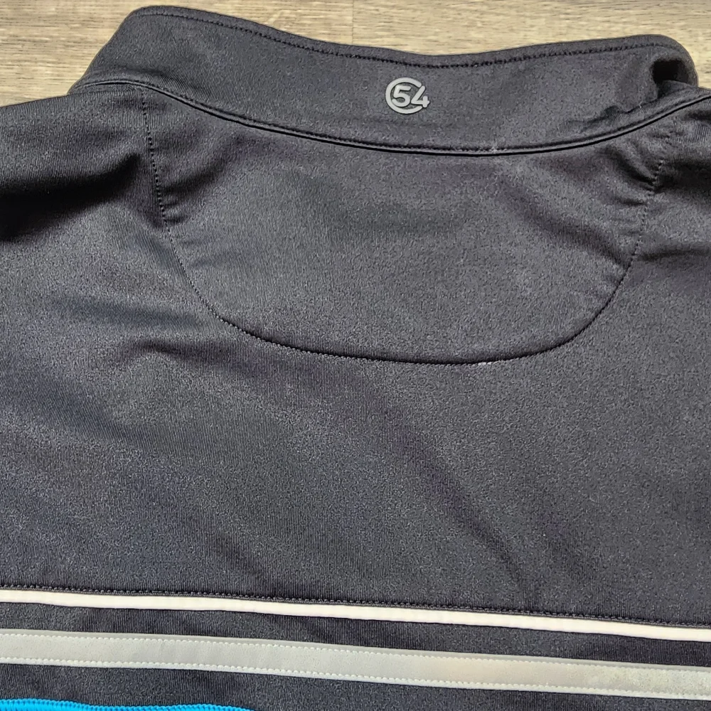CHASE 54 Pullover Quarter Zip Black Blue Men's 2XL